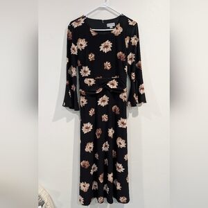 Marc New York - Size 14 - Floral Black Dress- Modest